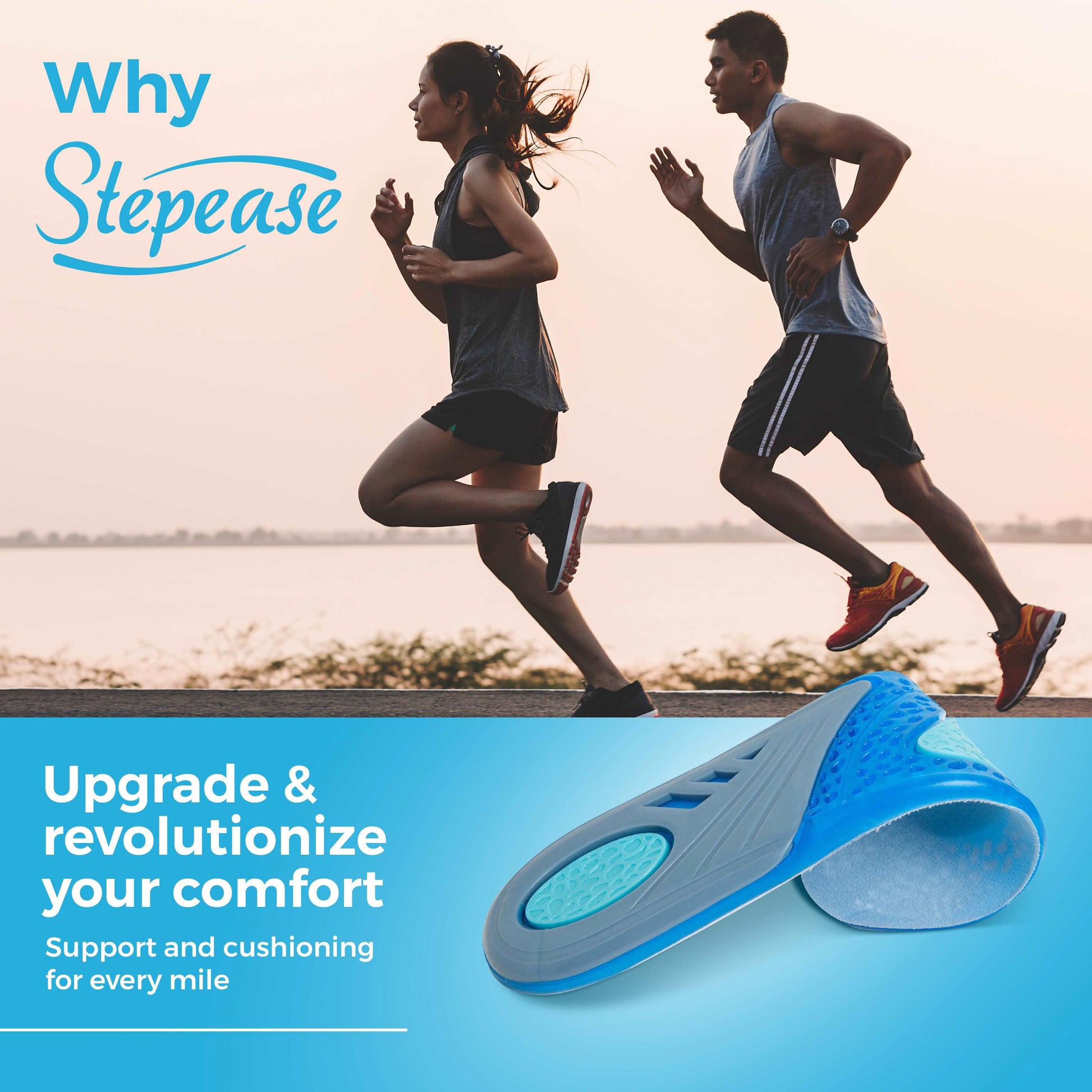 Stepease Dual Gel Insoles for Men and Women