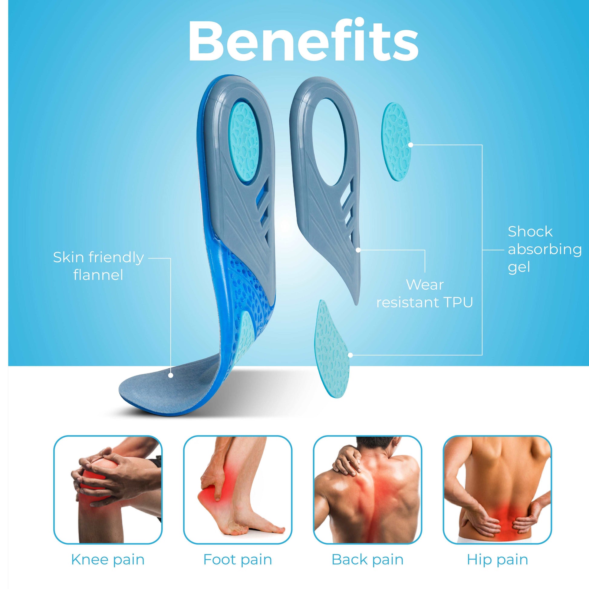 Stepease Dual Gel Insoles for Men and Women